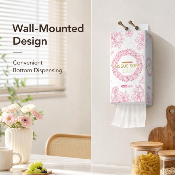 4 Ply Bottom Pull Custom logo Hang Facial Tissue